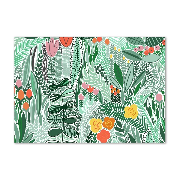 Glazen schilderij Bloemenpatroon