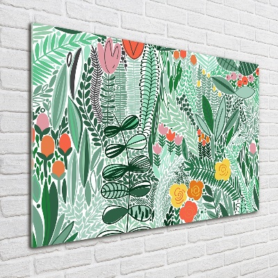 Glazen schilderij Bloemenpatroon