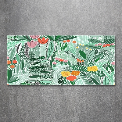 Glazen schilderij Bloemenpatroon