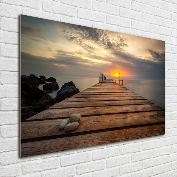 Foto schilderij op glas Houten steiger