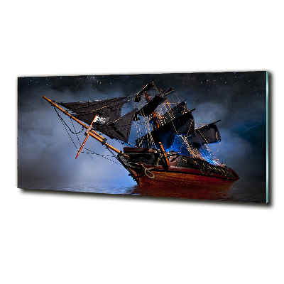 Glazen schilderij Piratenschip