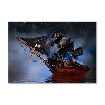 Glazen schilderij Piratenschip