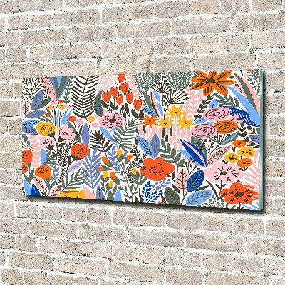 Schilderij op glas Bloemenpatroon