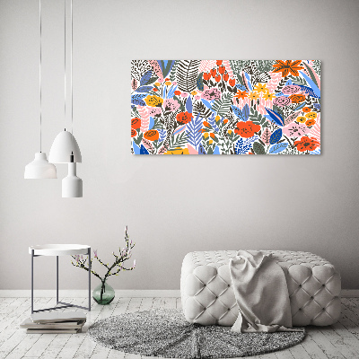 Schilderij op glas Bloemenpatroon