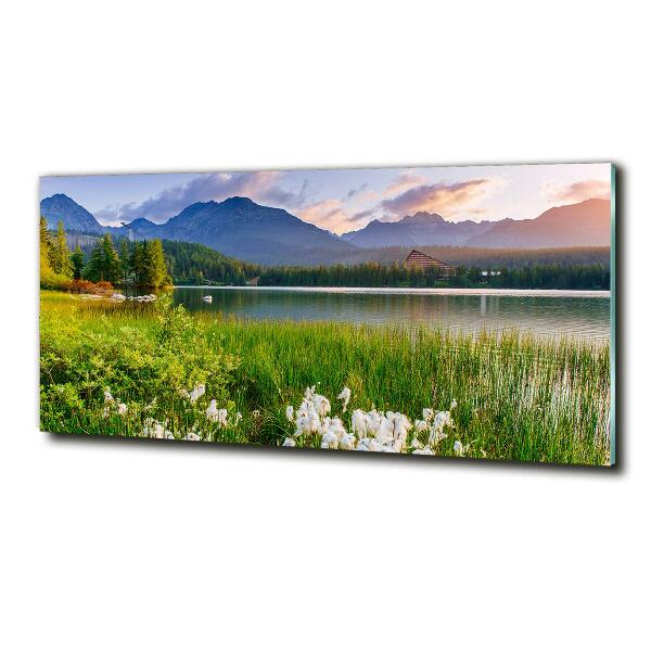 Glazen schilderij Meer in de bergen