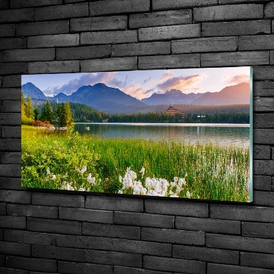 Glazen schilderij Meer in de bergen