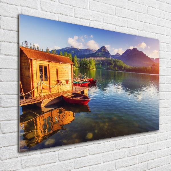 Foto schilderij op glas Meer in de bergen