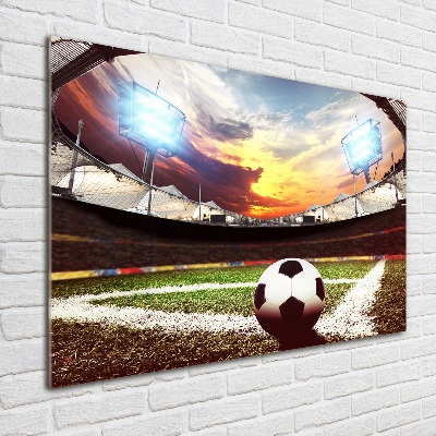Schilderij op glas Bal in het stadion
