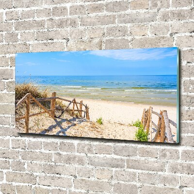 Schilderij glas Toegang tot het strand