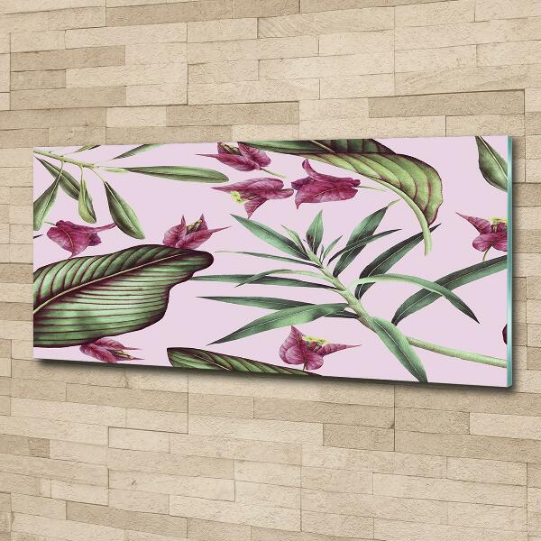 Foto schilderij op glas Tropische bloemen