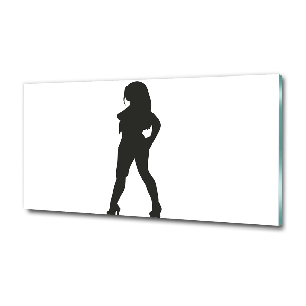 Schilderij glas Silhouet van een vrouw