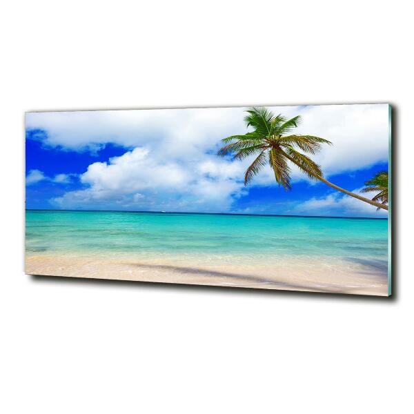 Schilderij glas Caribisch strand