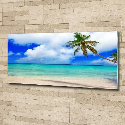 Schilderij glas Caribisch strand