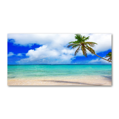Schilderij glas Caribisch strand