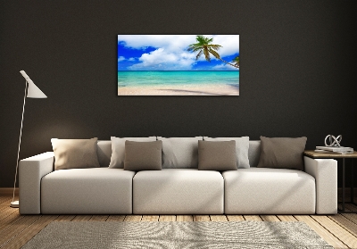 Schilderij glas Caribisch strand