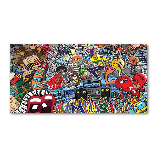 Glazen schilderij Muzikale collage