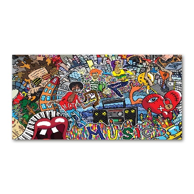 Foto obraz szkło hartowane Muzyczny kolaż