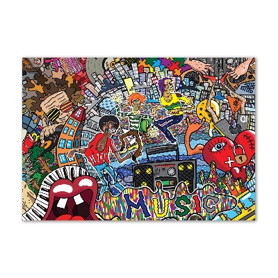 Glazen schilderij Muzikale collage