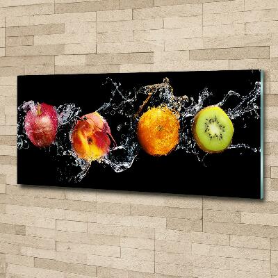 Schilderij glas Fruit en water
