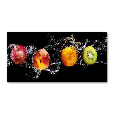 Schilderij glas Fruit en water