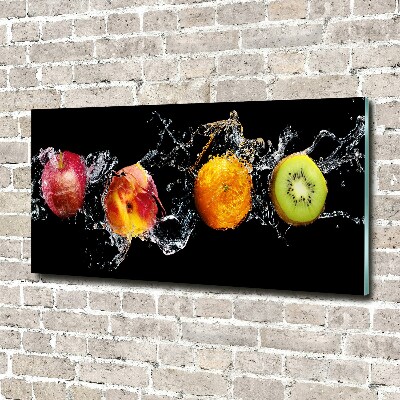 Schilderij glas Fruit en water