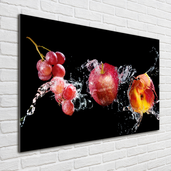 Schilderij glas Fruit en water