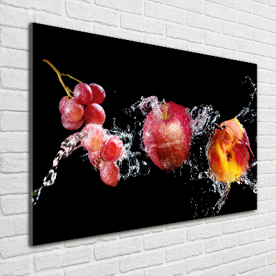 Schilderij glas Fruit en water