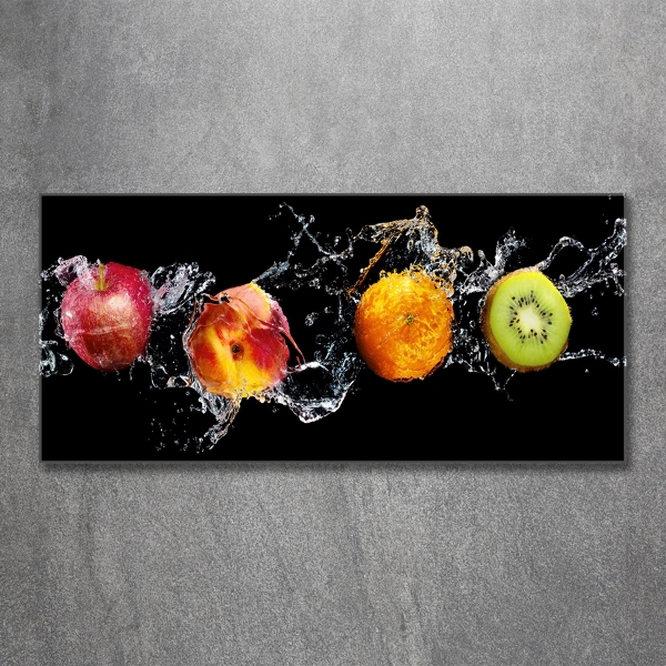 Schilderij glas Fruit en water