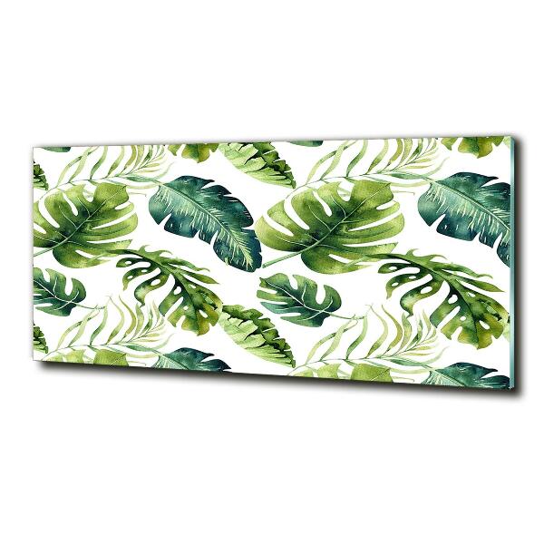 Schilderij op glas Tropische bladeren
