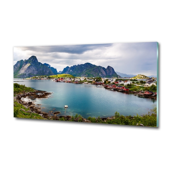 Schilderij glas Lofoten in Noorwegen