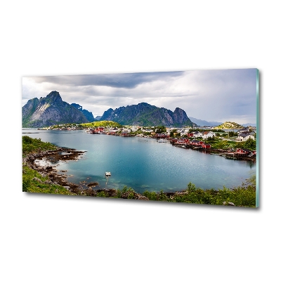 Schilderij glas Lofoten in Noorwegen