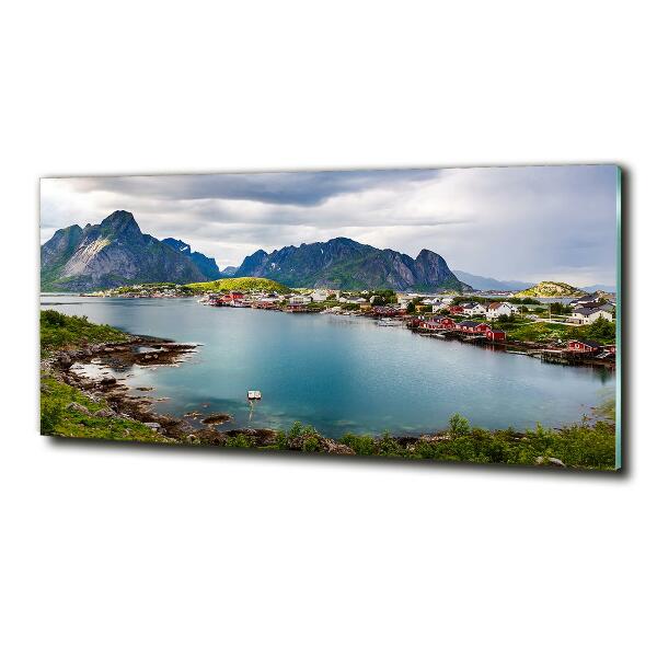 Schilderij glas Lofoten in Noorwegen
