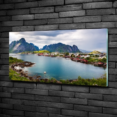 Schilderij glas Lofoten in Noorwegen