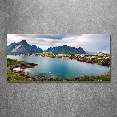Schilderij glas Lofoten in Noorwegen