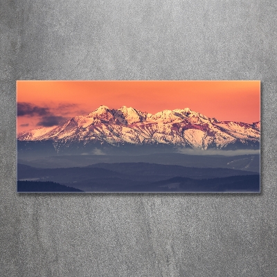 Foto obraz szklany Wschód słońca Tatry