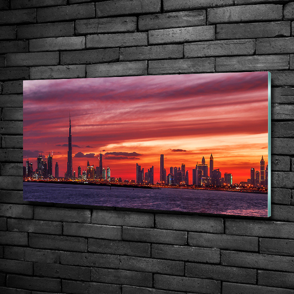 Glazen schilderij Zonsondergang Dubai