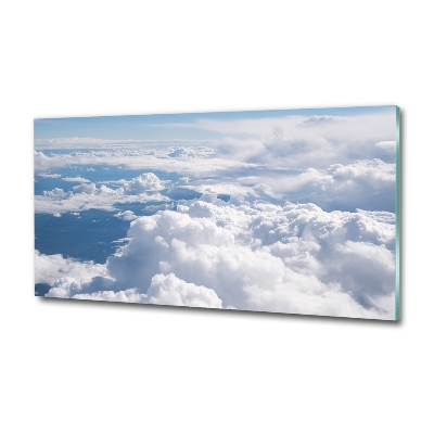 Schilderij glas Uitzicht vanuit het vliegtuig
