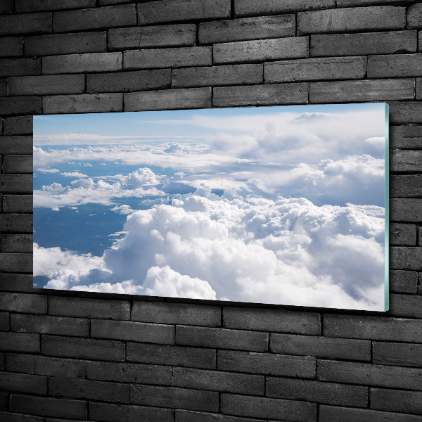 Schilderij glas Uitzicht vanuit het vliegtuig