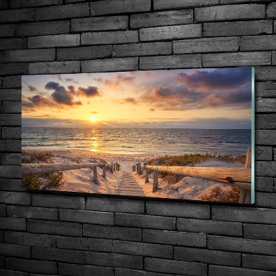 Foto schilderij op glas Pad naar het strand