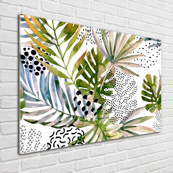 Foto schilderij op glas Tropische bladeren