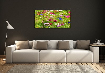 Schilderij glas Wilde bloemen