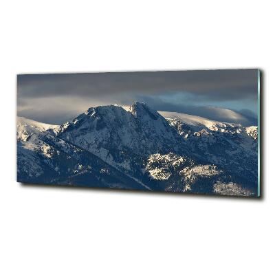 Foto schilderij op glas Giewont in de winter