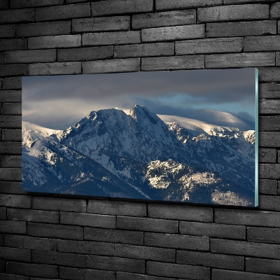 Foto schilderij op glas Giewont in de winter