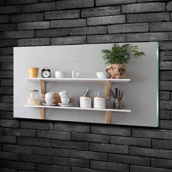 Schilderij glas Decoraties op de plank