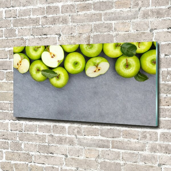 Schilderij op glas Groene appels