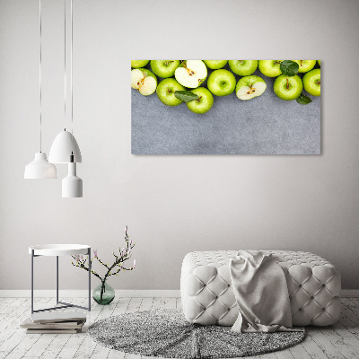 Schilderij op glas Groene appels