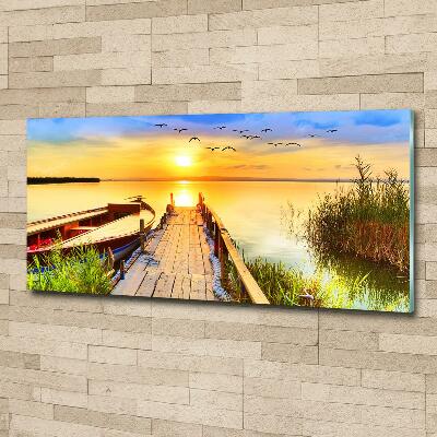 Foto obraz szkło hartowane Łódka i molo