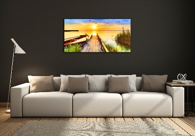 Foto obraz szkło hartowane Łódka i molo