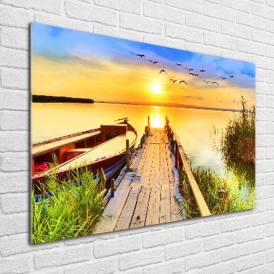 Foto obraz szkło hartowane Łódka i molo