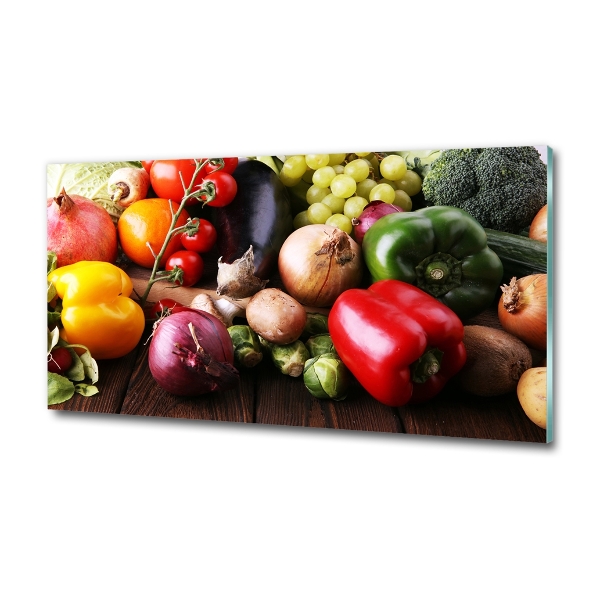 Fotoobraz na ścianę szklany Warzywa i owoce